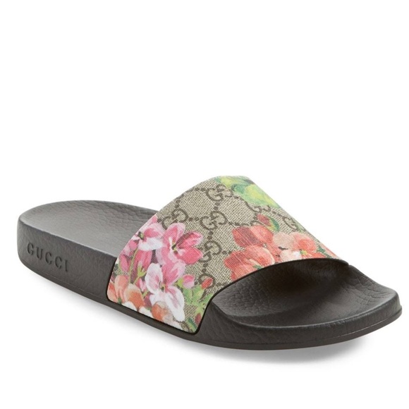 gucci gg blooms supreme slide sandals women